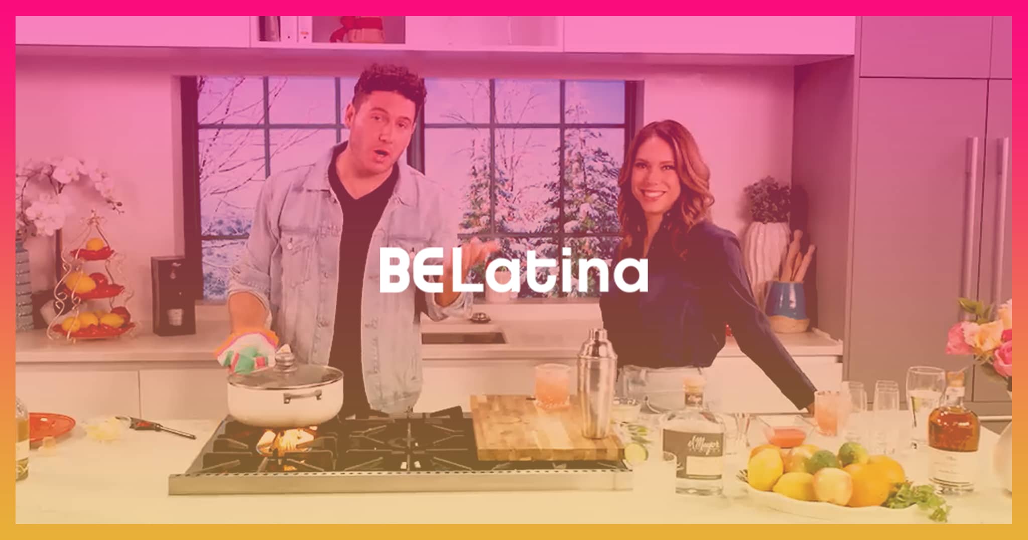 Grace Gonzalez in a kitched in front of a stove with the words BELatina over the image